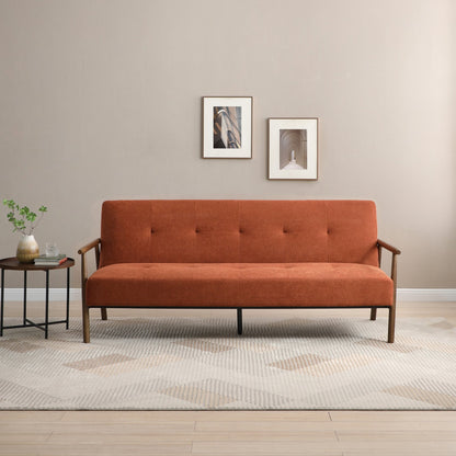 Theia Burnt Orange Textured Weave Berkeley Sofa Bed