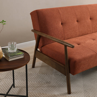 Theia Burnt Orange Textured Weave Berkeley Sofa Bed