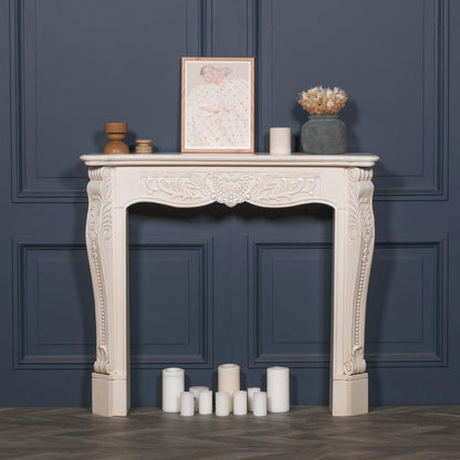 Ivory Aged Carved Fire Surround