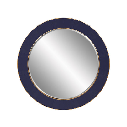 Wosley Blue Round Mirror