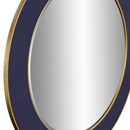 Wosley Blue Round Mirror