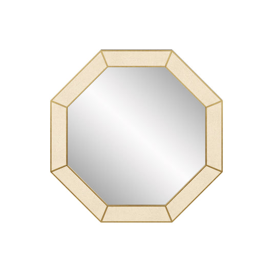 Raphia Mirror Octagon Ivory Shagreen