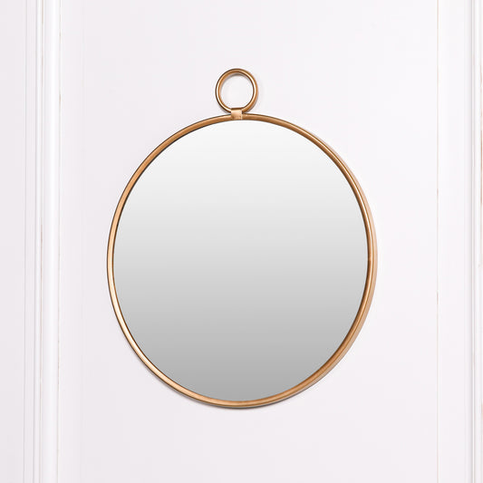 Gold Round Hook Wall Mirror