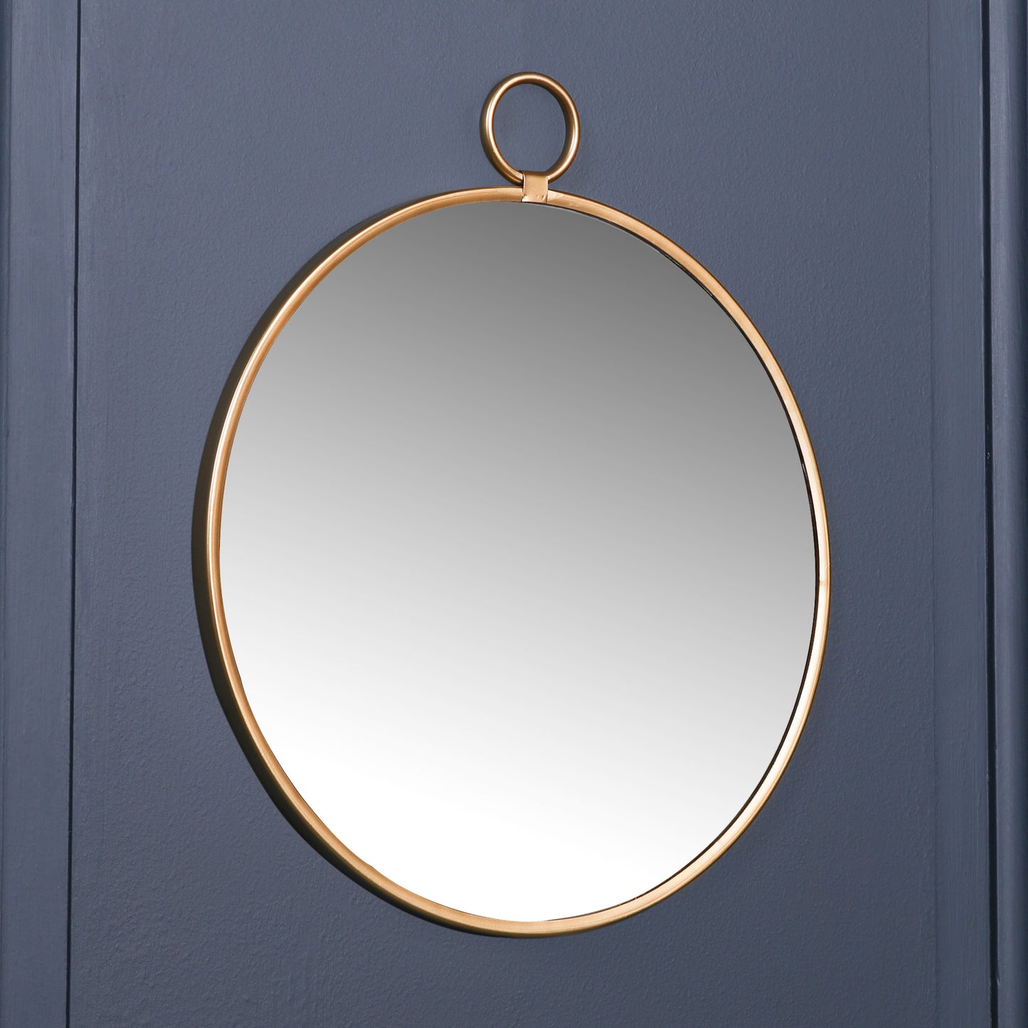 Gold Round Hook Wall Mirror