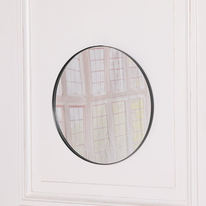 50cm Black Round Wall Mirror