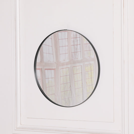 50cm Black Round Wall Mirror