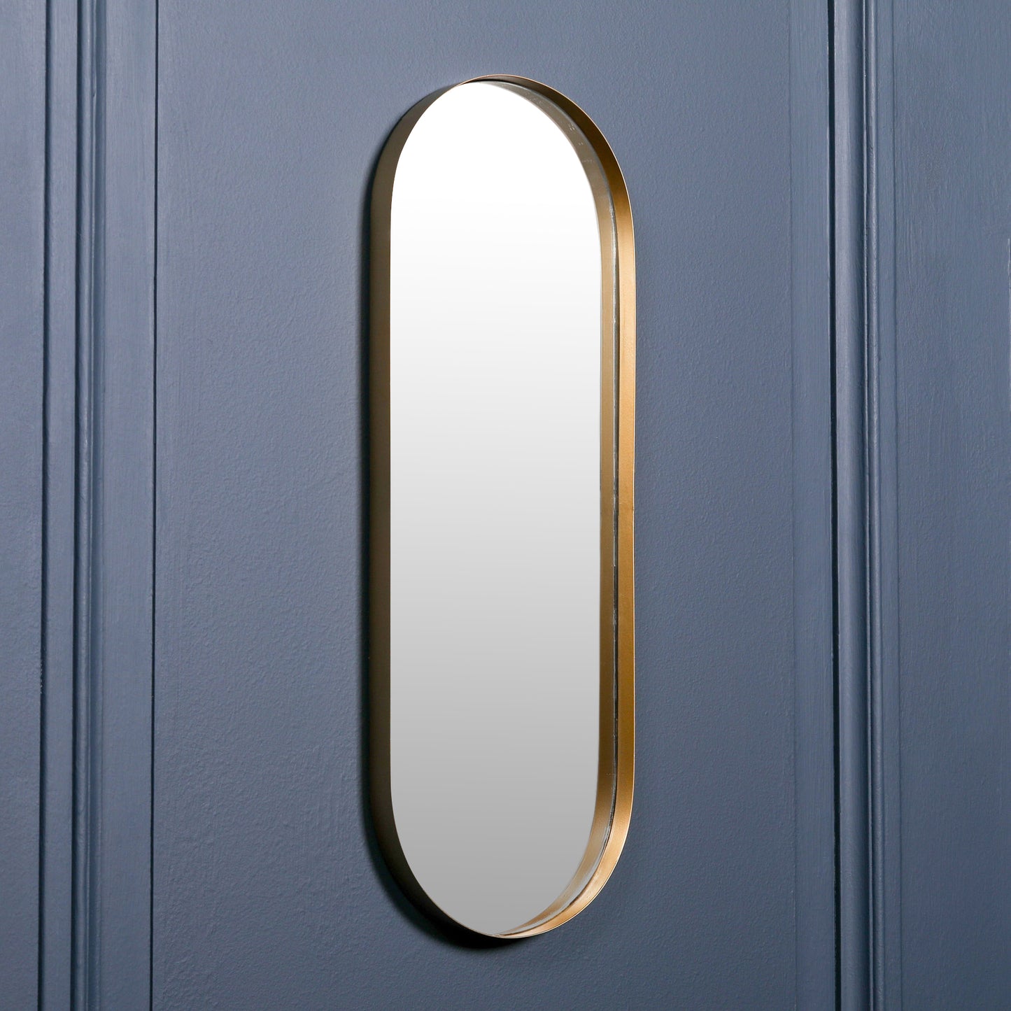 Gold Slim Oval Wall Mirror