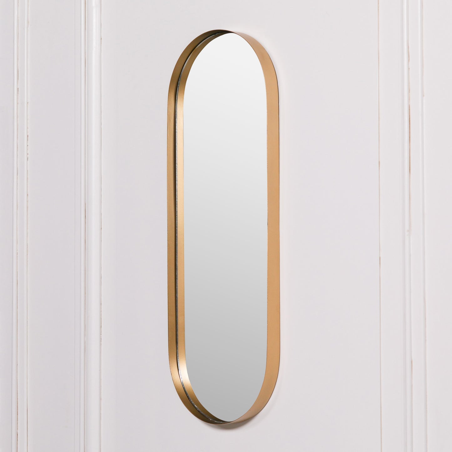 Gold Slim Oval Wall Mirror