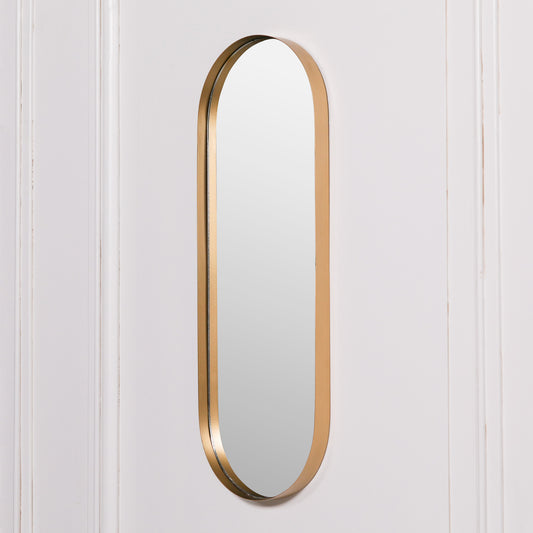 Gold Slim Oval Wall Mirror