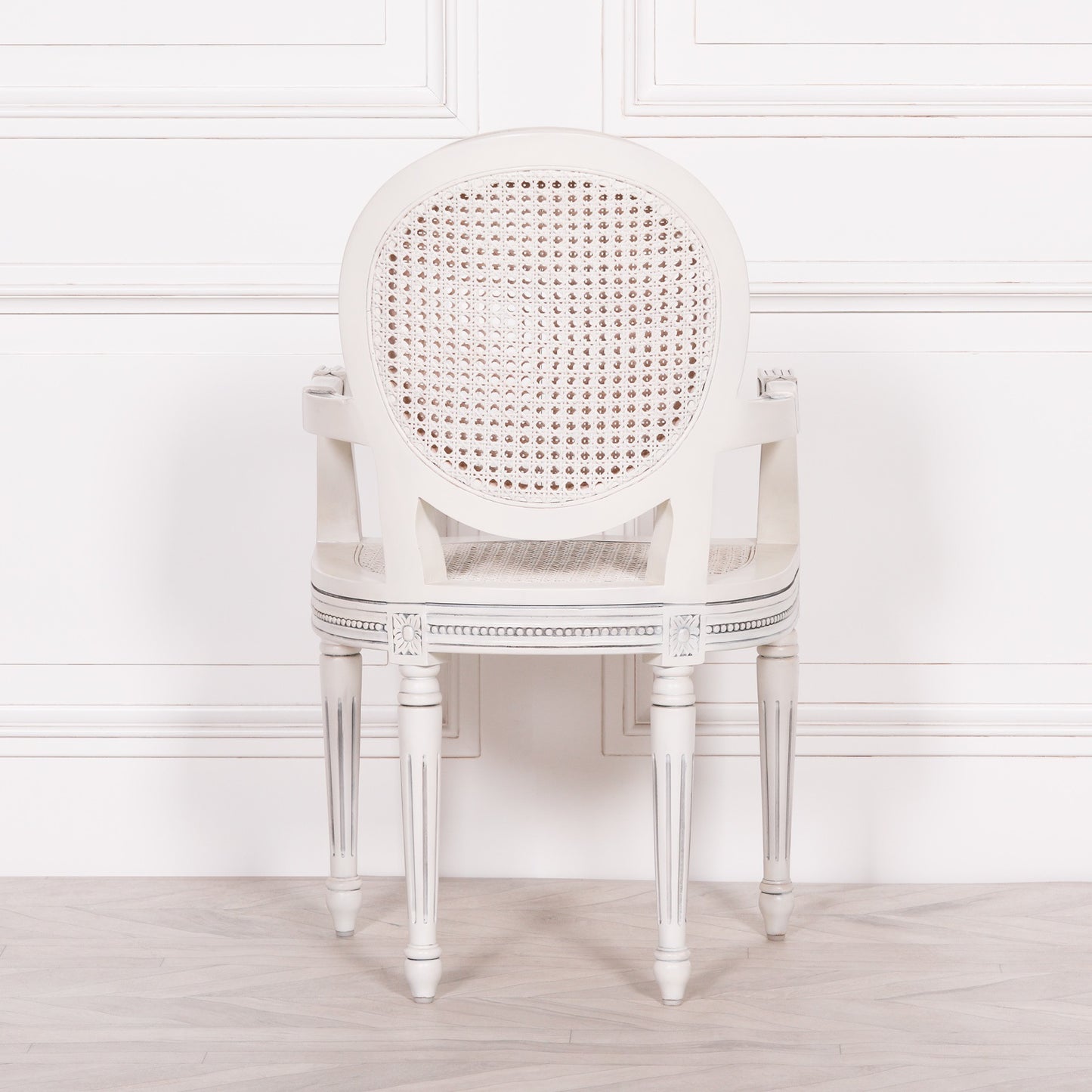 Off White Chateau Rattan Dining Bedroom Arm Chair