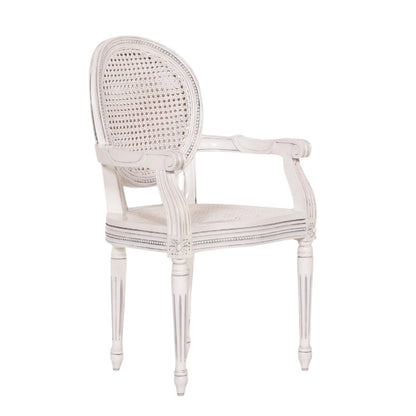 Off White Chateau Rattan Dining Bedroom Arm Chair