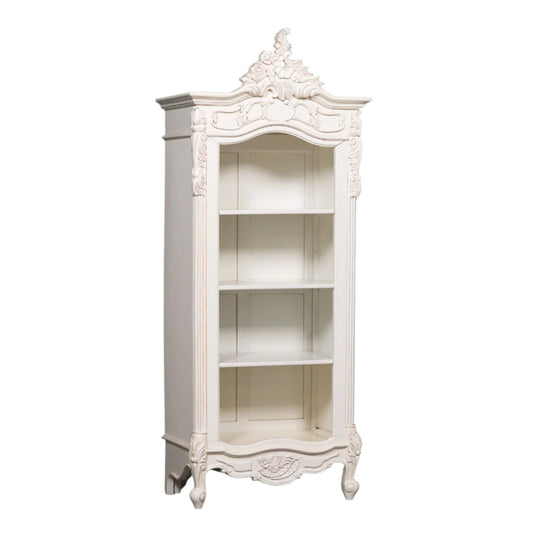 White Carved Bookcase