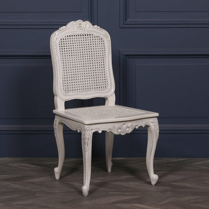 Off White Rattan Dining or Bedroom Chair