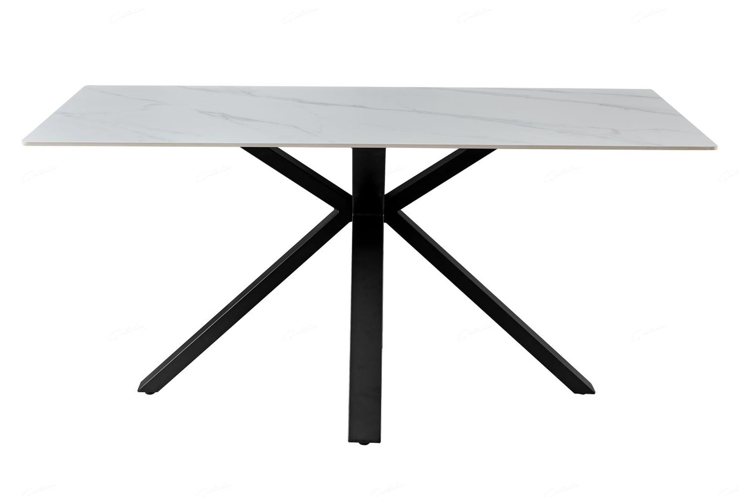 Milana Cross Leg Table White Sintered Stone