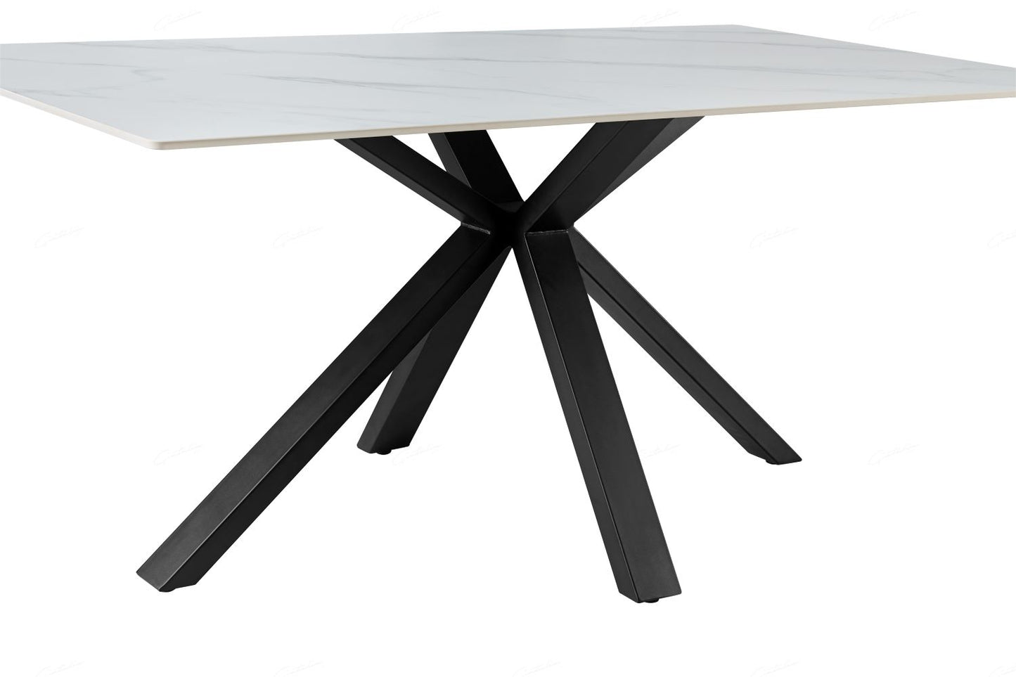 Milana Cross Leg Table White Sintered Stone