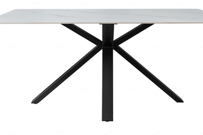 Milana Cross Leg Table White Sintered Stone