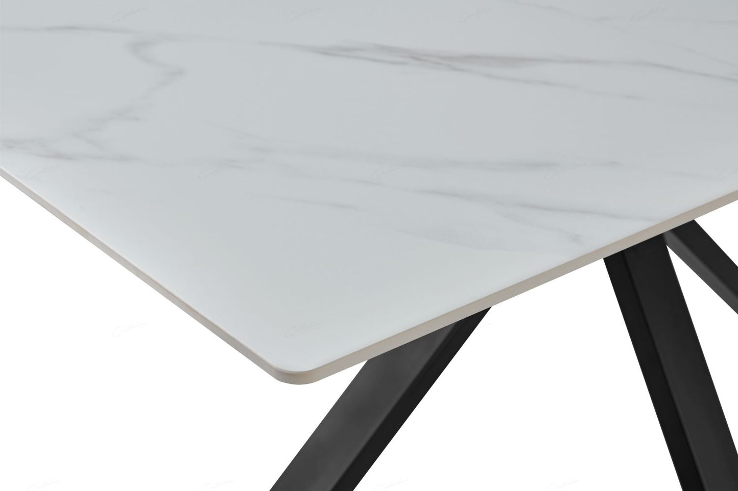 Milana Cross Leg Table White Sintered Stone