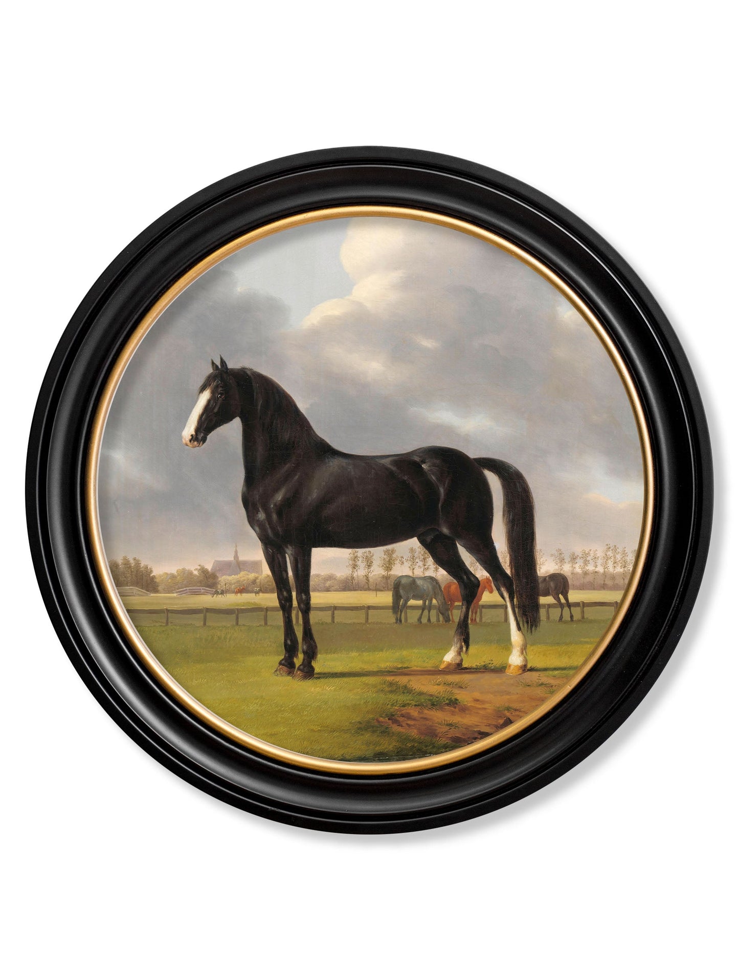 c.1840 Horses - Round Frame