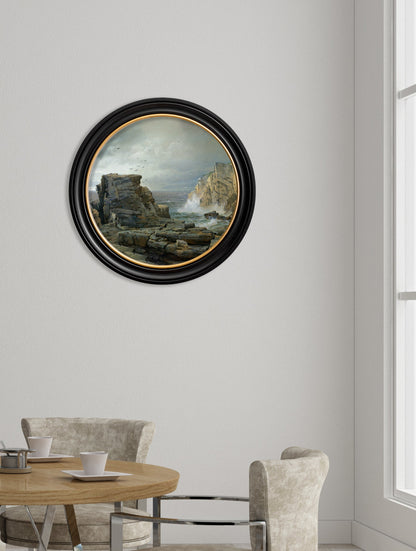 c.1877 Rocky Coast - Round Frame