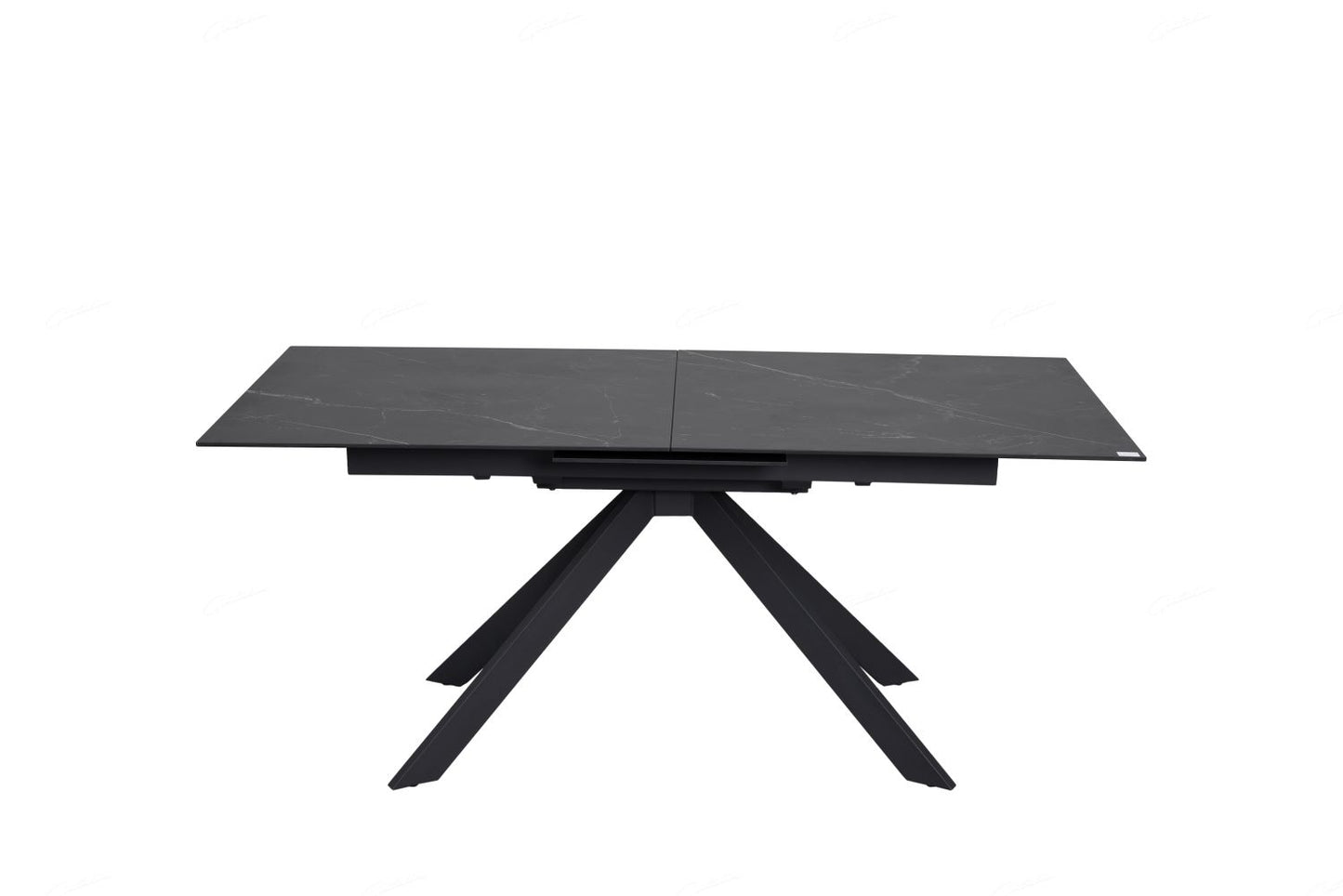 Rossa Extending Dining Table Matt Black & White Vein Ceramic