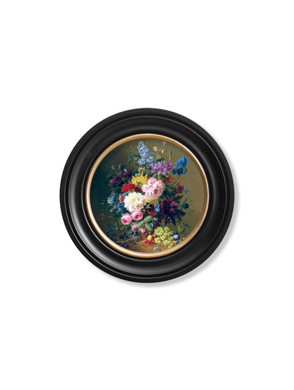 c.1812 Still Life of Flowers - Round