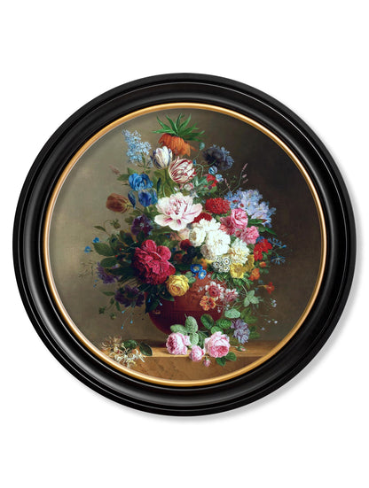 c.1812 Still Life of Flowers - Round