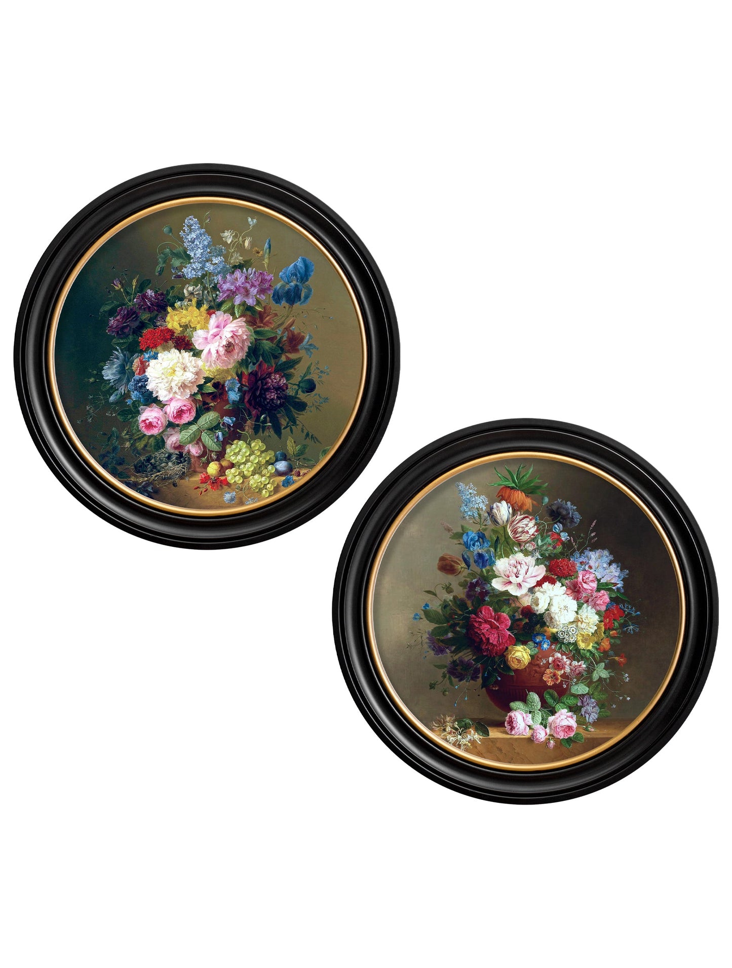 c.1812 Still Life of Flowers - Round