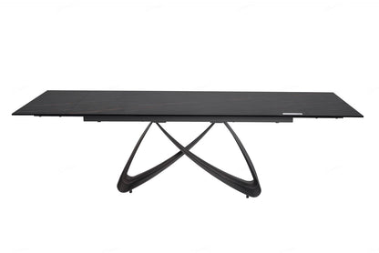 Serpenti Extending Dining Table Black & Sunset Gold Vein Ceramic