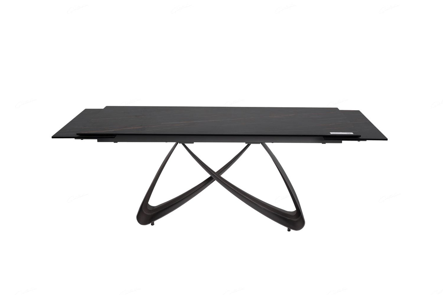 Serpenti Extending Dining Table Black & Sunset Gold Vein Ceramic