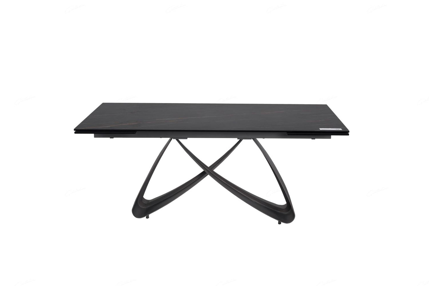 Serpenti Extending Dining Table Black & Sunset Gold Vein Ceramic