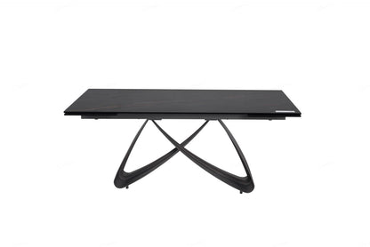 Serpenti Extending Dining Table Black & Sunset Gold Vein Ceramic