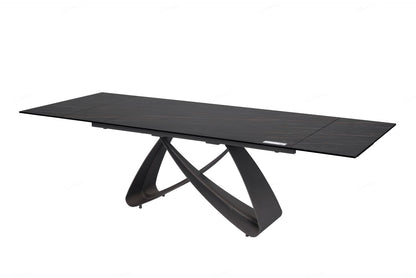 Serpenti Extending Dining Table Black & Sunset Gold Vein Ceramic