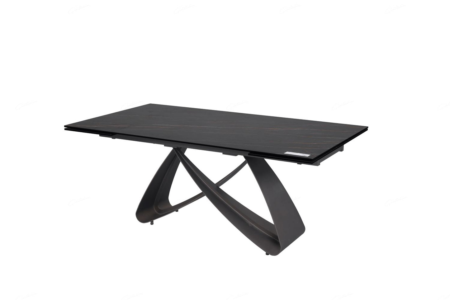 Serpenti Extending Dining Table Black & Sunset Gold Vein Ceramic