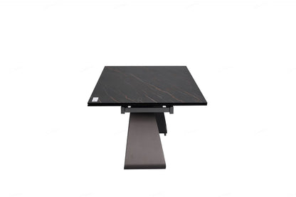 Serpenti Extending Dining Table Black & Sunset Gold Vein Ceramic