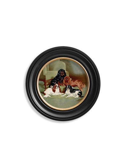 c.1881 Dogs - Round Frame