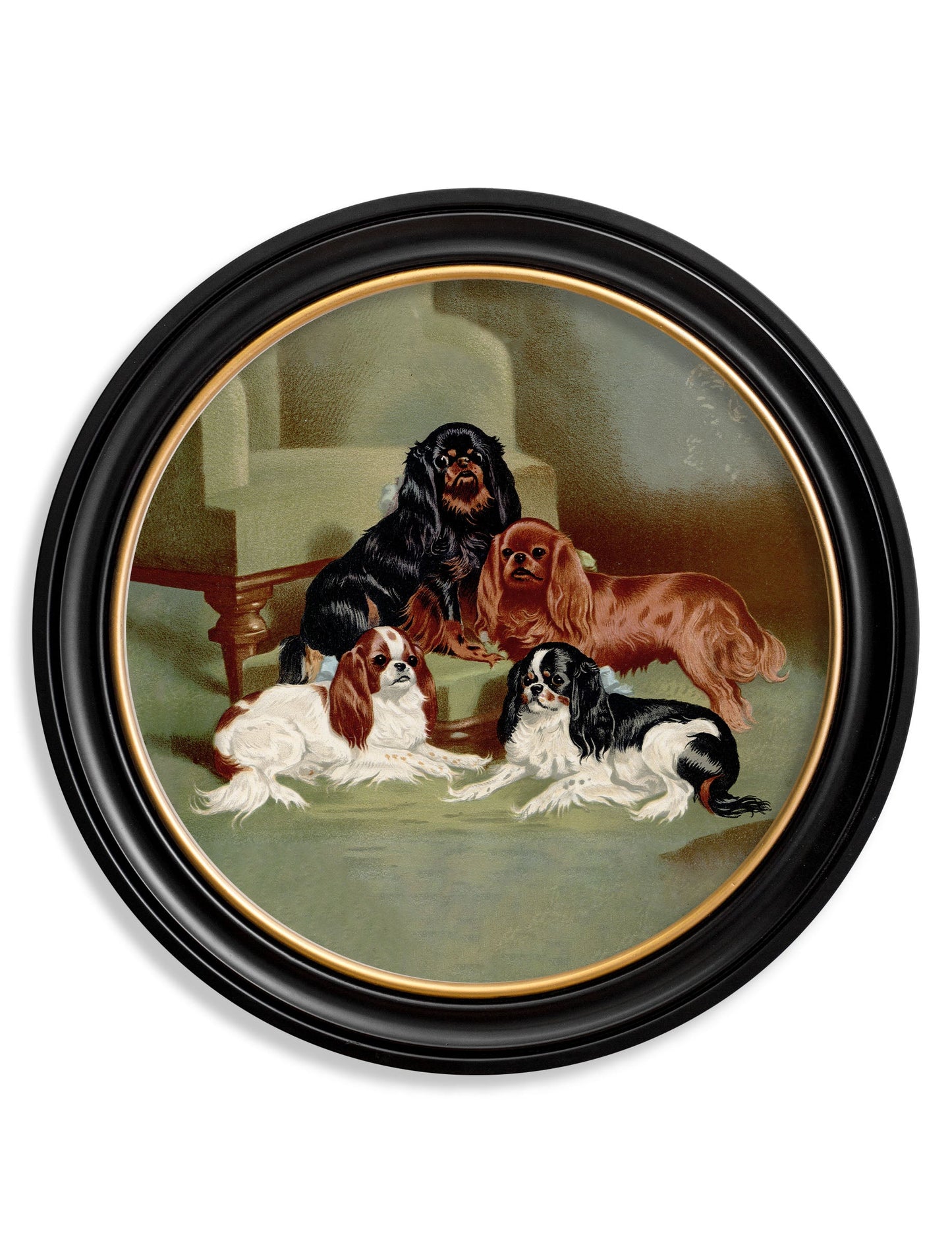 c.1881 Dogs - Round Frame