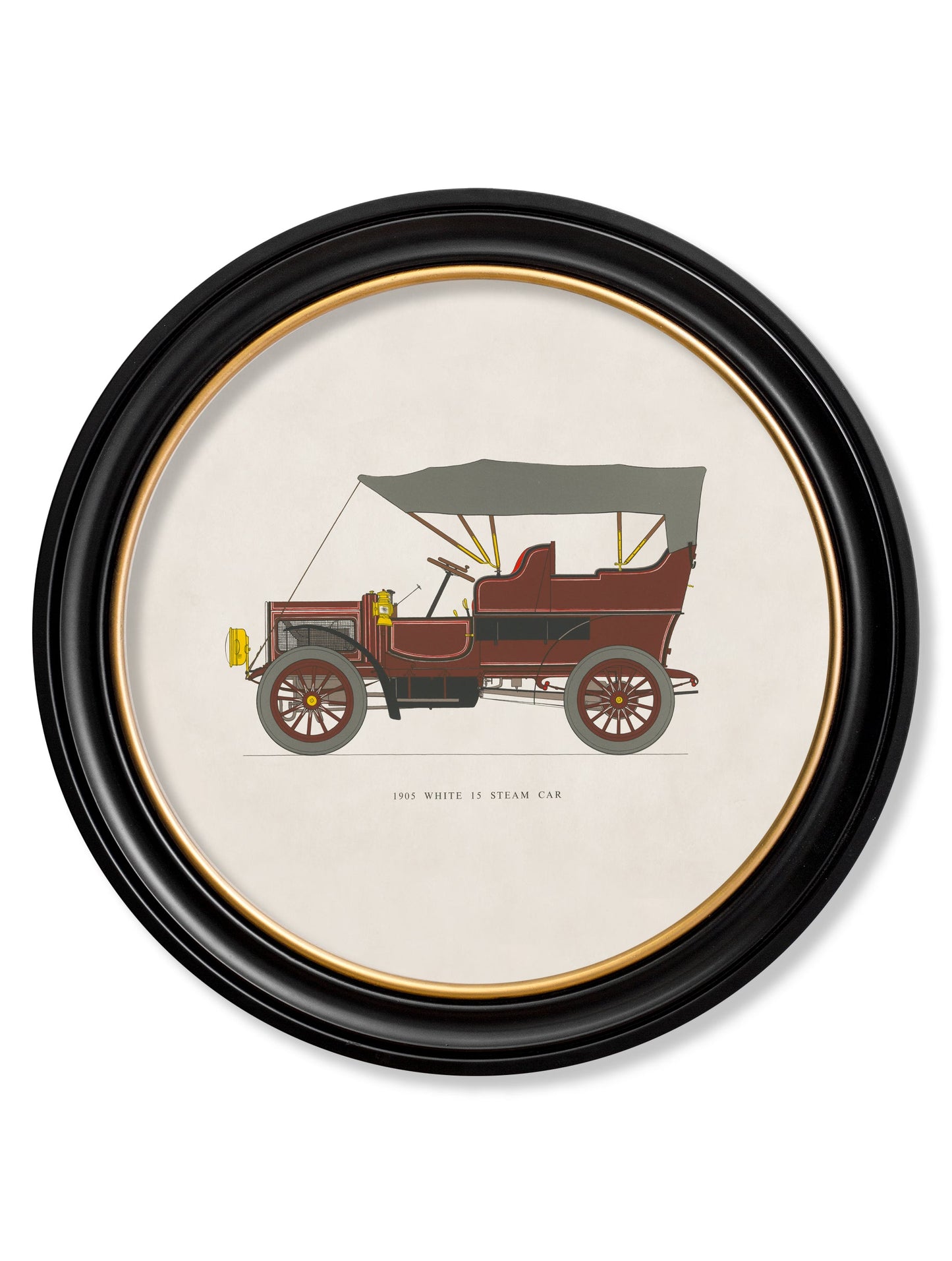 1905 WHITE 15 STEAM CAR in Round Frame