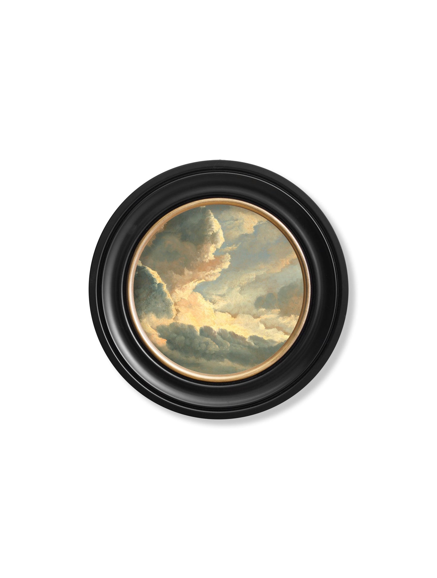 c1700's Study of Clouds by Simon Denis - Round Frame