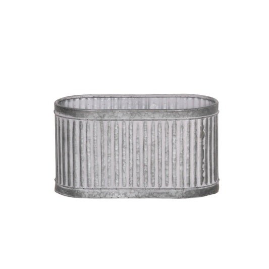 Ribbed Metal Planter - Small