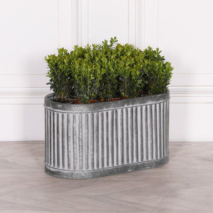 Ribbed Metal Planter - Large