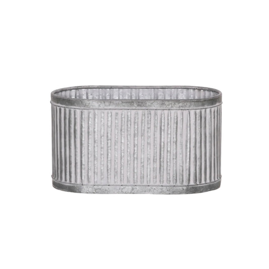 Ribbed Metal Planter - Medium