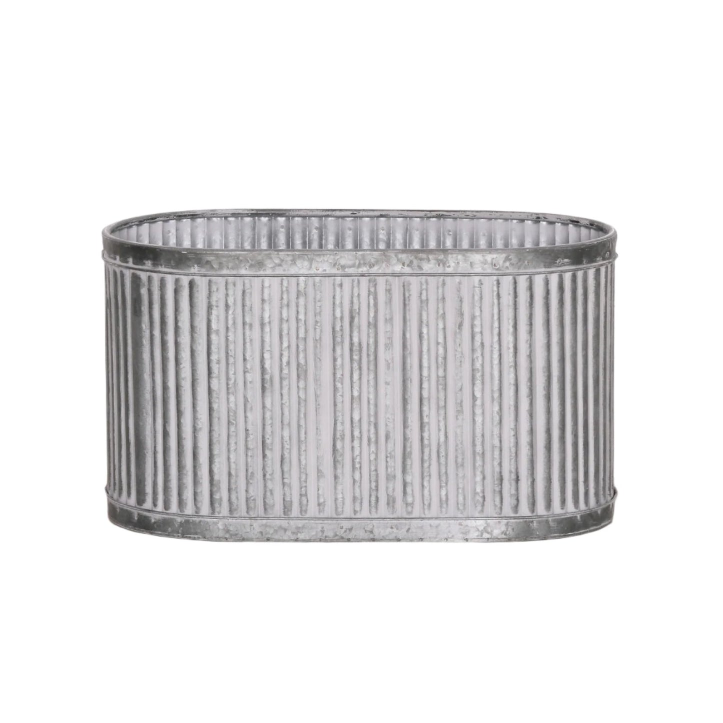 Ribbed Metal Planter - Large