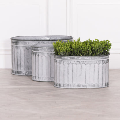 Arched Pattern Metal Planter - Medium