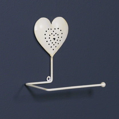 Cream Heart Toilet Roll Holder