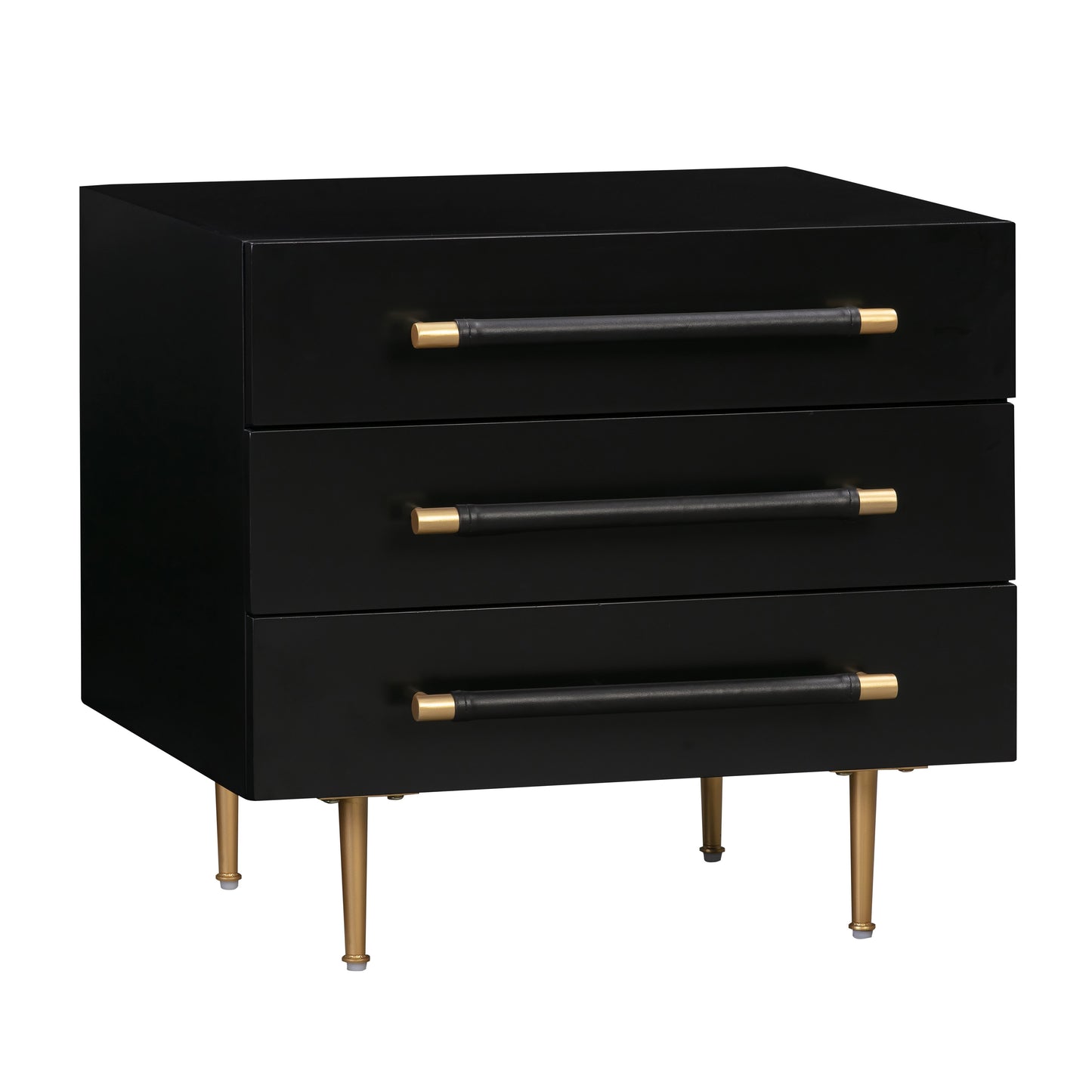 Trident Black Nightstand Bedside Table