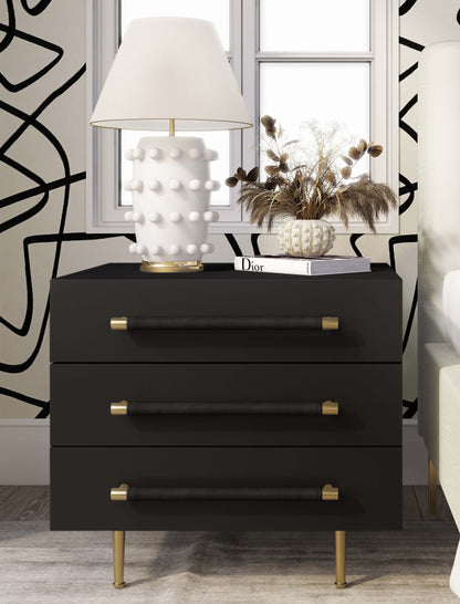 Trident Black Nightstand Bedside Table