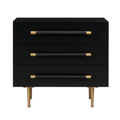 Trident Black Nightstand Bedside Table