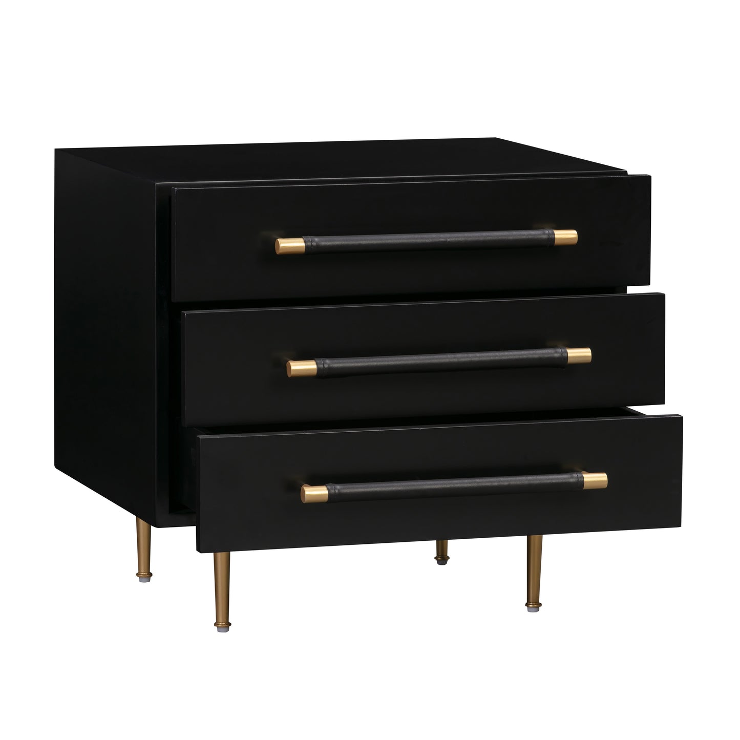 Trident Black Nightstand Bedside Table