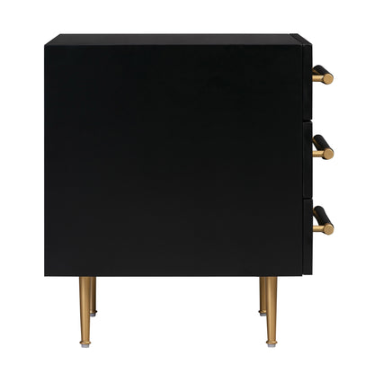 Trident Black Nightstand Bedside Table