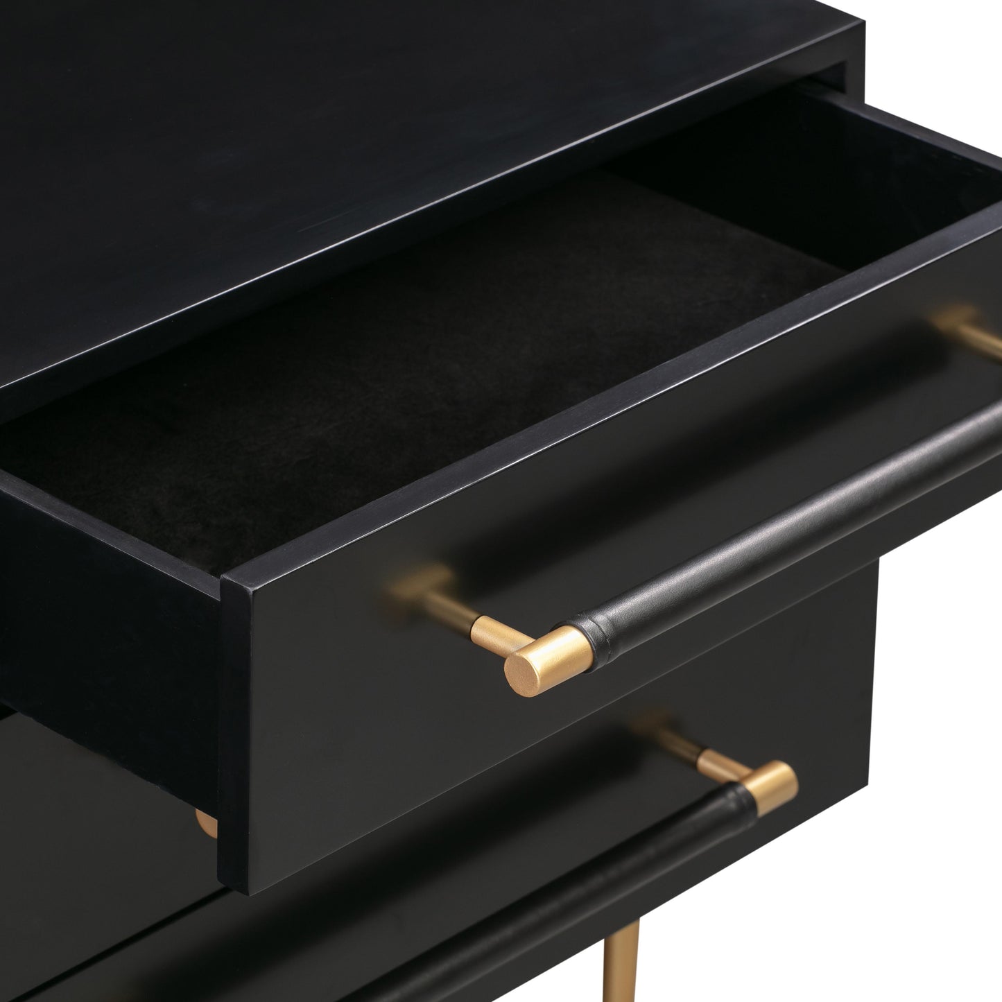 Trident Black Nightstand Bedside Table